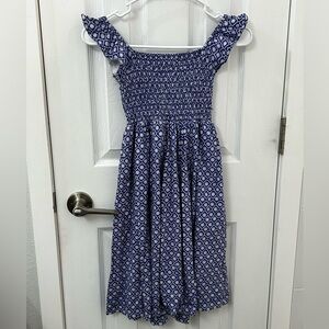Mini Boden Girls Blue Patterned Kids Dress